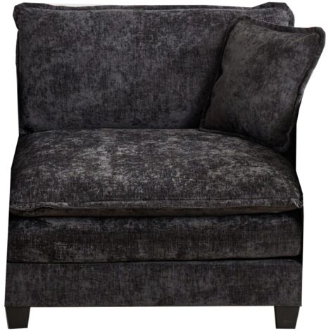 Canapé Cloud une place (accoudoirs non inclus), canapé d'angle moderne, idéal pour le salon, la chambre et l'appartement, coussin d'assise double couche confortable, tissu chenille respirant, noir, DE (1/5)