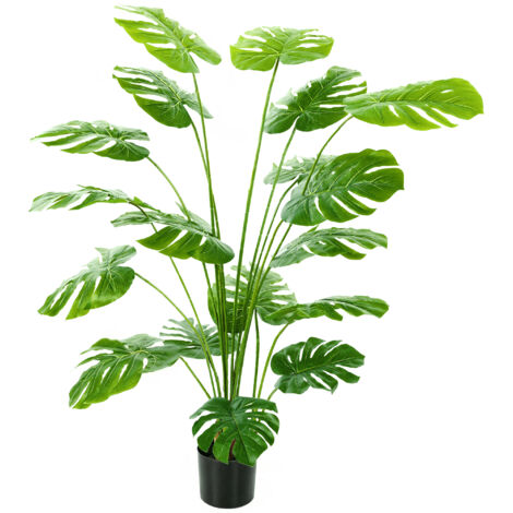 Arbre artificiel Monstera deliciosa, avec pot, 150 cm de haut, pour plantation en intérieur, vert. (1/5)