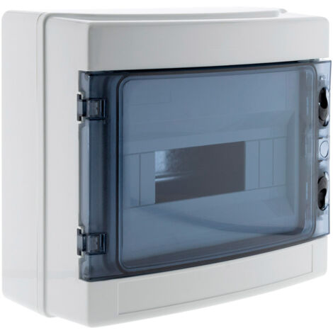 Zenitech – Coffret électrique étanche IP65 8 modules – Accessoires inclus : porte, rail din métal, bornier terre – Installation abri jardin