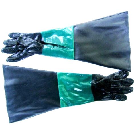 Paire de Gants sablage 61cm pour Microbilleuse Sableuse Cabine de sablage