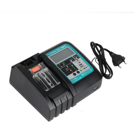 DC18RC 3A Chargeur de rechange pour Makita 14,4V- 18 V Li-ion batterie BL1850B BL1850 BL1860B BL1830B Chargeur avec indicateur LED multifonction Chargeur