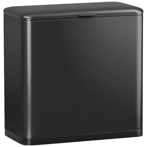 Poubelle 8L – Acier inoxydable noir – Pose sur pied ou murale – Compact discret, facile à nettoyer – Cuisine, salle de bain