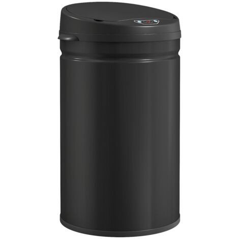 Poubelle de 30 litres à capteur et fermeture amortie, en acier inoxydable sans contact, pour une cuisine hygiénique. (1/5)