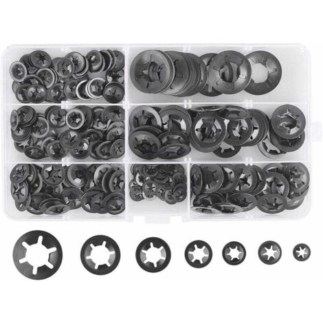 Abcrital – Rondelles de blocage en acier au manganèse – Lot de 280 pièces – 7 tailles M3 à M12 – Pour assemblages mécaniques et réparations
