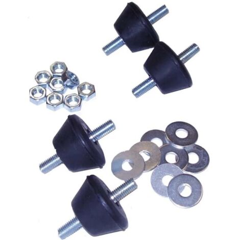 Plots anti-vibratiles 4AS04 – Lot de 4 – Capacité 320 kg – Caoutchouc naturel – Base hachurée pour éviter les glissements – EID