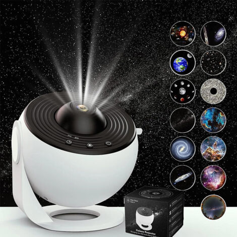 Projecteur de ciel étoilé Globe Galaxy – Matériau haute définition transmettant la lumière – Comprend 13 films ciel étoilé – Lumière et ombres nettes – Décoration d'ambiance pour la maison