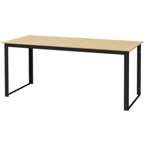Table de jardin, Table de jardin em métal, 175x78 cm, résistant aux intempéries, idéal pour jardin, patio e balcon, noir., meuble extérieur, design moderne (1/5)