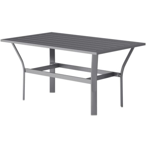Table d'appoint de jardin, Table d'appoint avec ripas metálicas, altamente résistant aux intempéries, idéal pour balcon, jardin e corredores., meuble extérieur, design moderne (1/5)