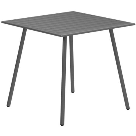 Table de jardin, Table de jardin em acier, 80 x 80 x 74 cm, résistant aux intempéries, idéal pour 4 pessoas., meuble extérieur, design moderne (1/5)