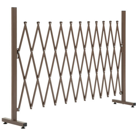 Portail coulissant de jardin, Portail coulissant retrátil, 35-300 cm, idéal pour jardin, aluminium, marron, 103, 5 cm de altura., meuble extérieur, design moderne (1/5)