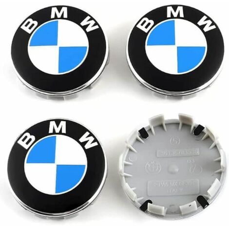 4 pièces Cache Moyeux Compatible with BMW 68mm Centre Roue ABS Accessoires de Voiture,Bleu