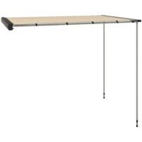 Auvent latéral étanche et réglable en hauteur, dimensions 2,5 x 1,6 mètres, couleur kaki. Idéal pour extension de store, protection contre le vent et la pluie, usage extérieur jardin et terrasse.