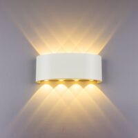 Stoex – Applique murale LED 8W en aluminium – Lumière blanche chaude – Installation murale cachée – Dimensions 22 x 9 x 5 cm