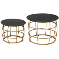 Meuble de jardin, Conjunto de duas mesas de apoio e mesa de centro entrançadas à mão, ideais para balcon e jardin, 60x60x47cm, meuble extérieur, design moderne