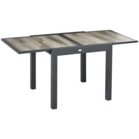 Table de jardin, mesa de jantar extensível, mesa de aluminium para balcon, 160 x 80 x 75 cm, meuble extérieur, design moderne