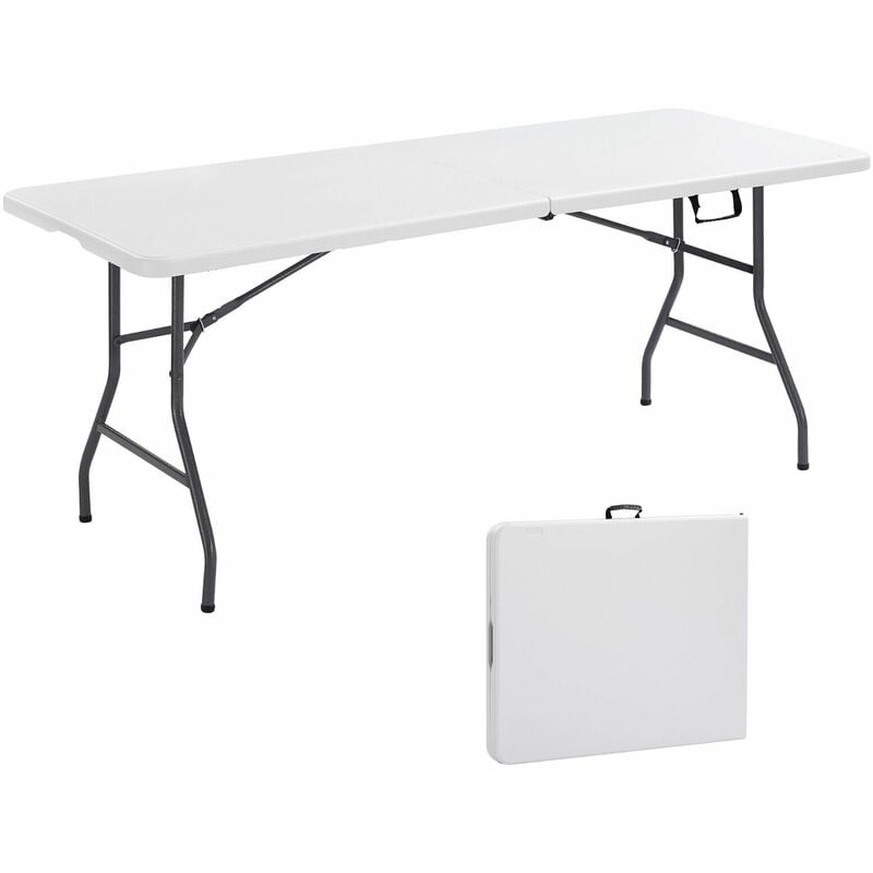 Arebos Mesa Plegable de buffet comedor 180 cm portatil jardin exterior 180×75×74 camping 8