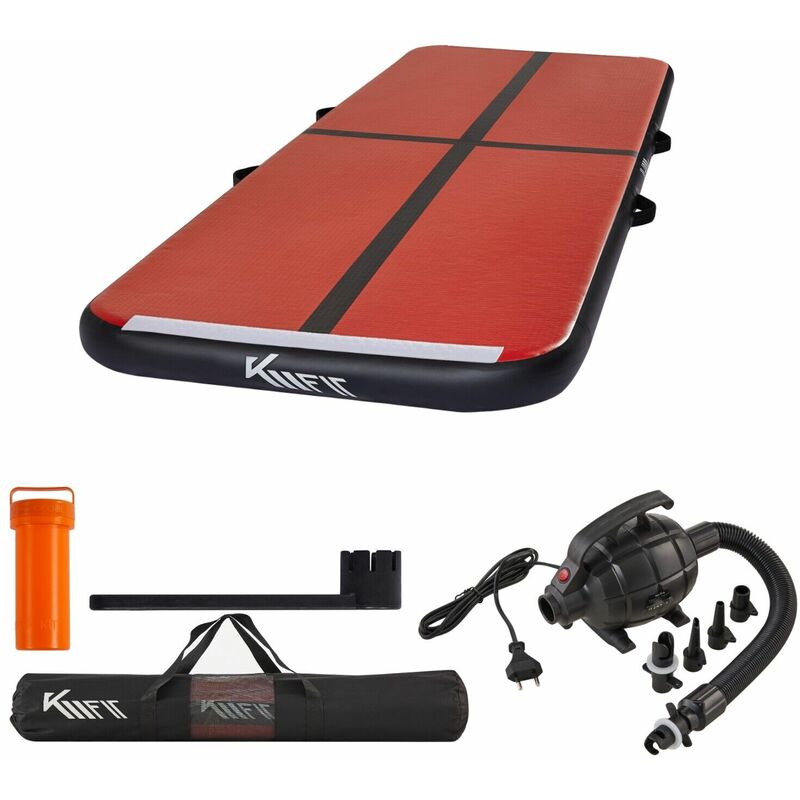 KM-Fit Colchoneta de gimnasia hinchable Airtrack Colchoneta de fitness 5 m rojo