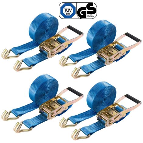 AREBOS 4 x Correas tensoras 2 uds.con ganchos Correas tensoras trinquete 8 m 4000 kg