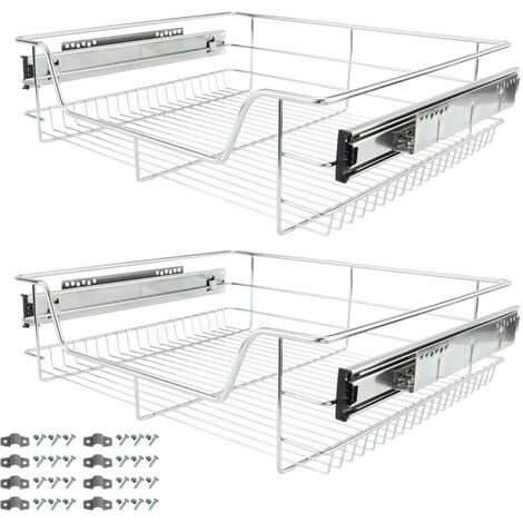 AREBOS cajón telescópico Cajón de cocina Cesta extraíble extensible 30 cm