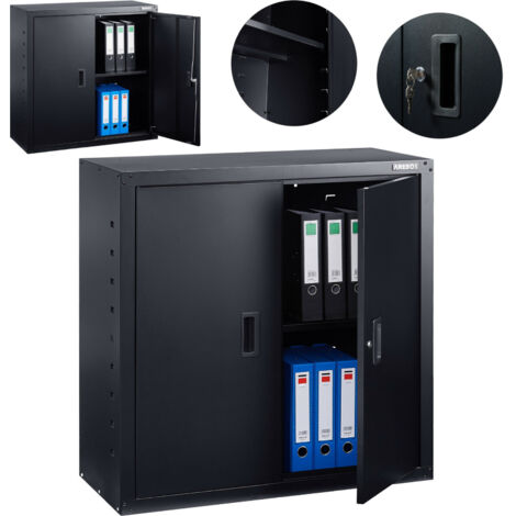 AREBOS 90 x 90 x 40 cm Archivador Armario de Oficina Armario de Suministros Negro