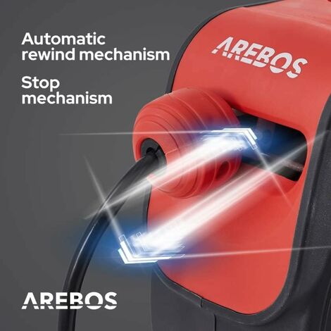 AREBOS Automático Tambor De Cable Cable Eléctrico Carrete De Cable 20 m