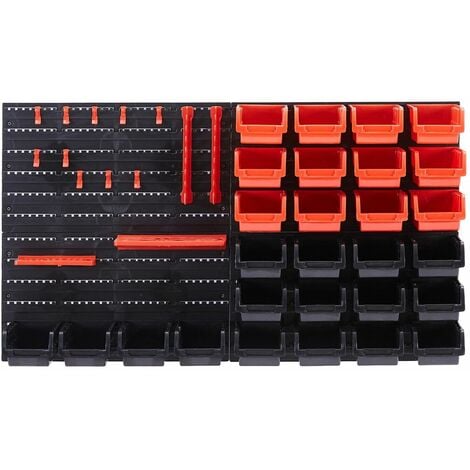 AREBOS Estantería de Herramientas de Pared con cajas apilables juego de 46 - 47.5 x 27.2 cm