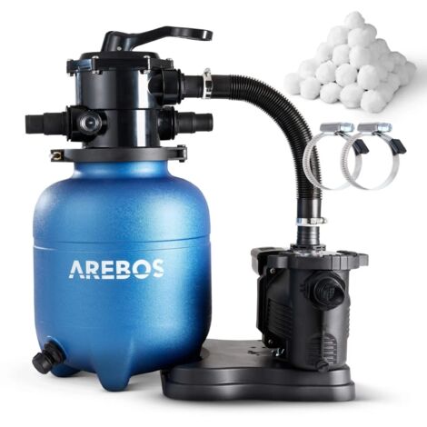AREBOS Sistema de Filtrado de Arena con Bomba de 350 W Sistema de Filtrado