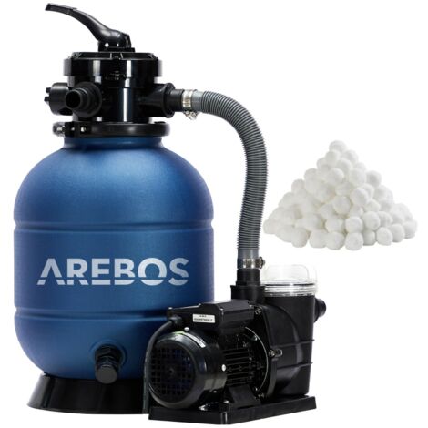 AREBOS Sistema de filtrado de arena con bomba de 400 W Filtro de arena Sistema