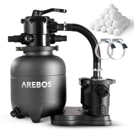 AREBOS Sistema de Filtrado de Arena con Bomba de 350 W Sistema de Filtrado