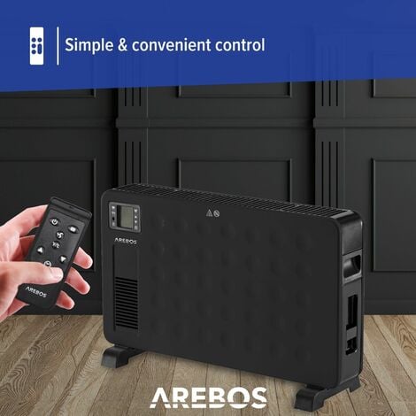 AREBOS Convector Eléctrico - Calefactor Bajo Consumo 2300W - 3 Niveles de Potencia - Estufas Electricas Bajo Consumo