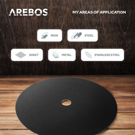 AREBOS Discos de corte  115 mm de Ø  Tamaño del agujero 22,2 mm Espesor 1,2 mm