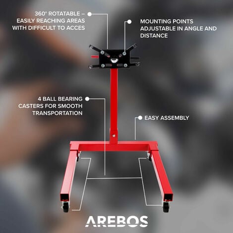 AREBOS Caballete para Motore de Acero Plegable Soporte Motor Transmisión 570 kg