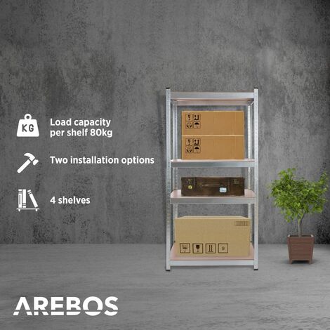 AREBOS Estanteria Metalica - Estanterias Almacenaje 160x80x40cm - 320 kg - Estanterías Metálicas - Estanterias Metalicas Almacenaje