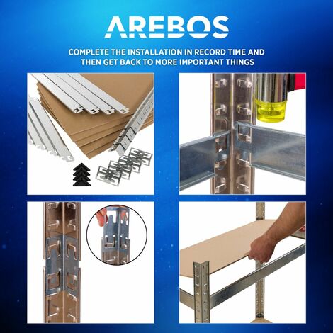 AREBOS Estanteria Metalica - Estanterias Almacenaje 160x80x40cm - 320 kg - Estanterías Metálicas - Estanterias Metalicas Almacenaje