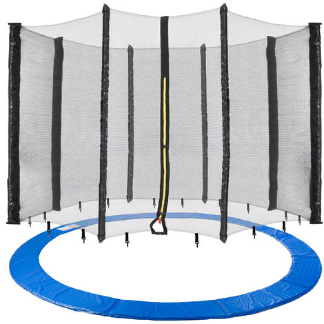 AREBOS Borde de Cama Elástica + Red Protección de los Bordes 460 cm 8 Barras