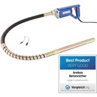 AREBOS Vibrador de hormigón Aguja vibrante electrica Vibrador de construcción eléctrico 800W longitud de varilla vibratoria de 2m para concreto