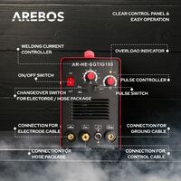 AREBOS TIG / WIG Soldadora Electrodo Cortadora Inverter Portatil IGBT 180 Amp - rojo