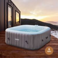 AREBOS Piscina de hidromasaje con calentamiento autoinflable interior y exterior