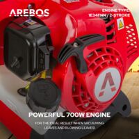 AREBOS Aspirador de Hojas Gasolina Soplador de Hojas Triturador de Hojas de  700W