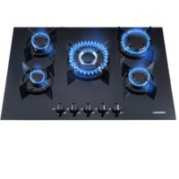 AREBOS placa de gas 5 fuegos superficie de vidrio encastrable gas natural propan