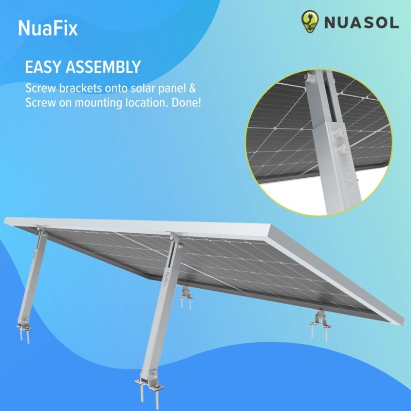 Gancio Solare Per Balcone - Fissaggio Per Pannelli Solari Fino A 120mm - Con Cavi Di Sicurezza - Foto 10