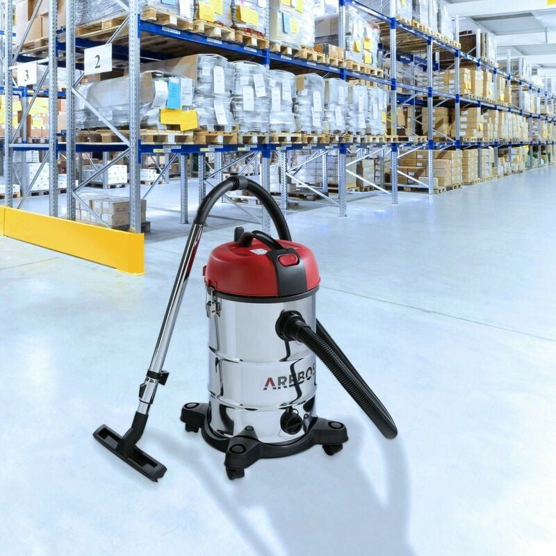 AREBOS Aspirapolvere industriale 1300 W, Aspirapolvere a secco e umido  bidone 30L, aspirapolvere auto, aspiratutto aspiracenere, aspirapolvere  ad acqua