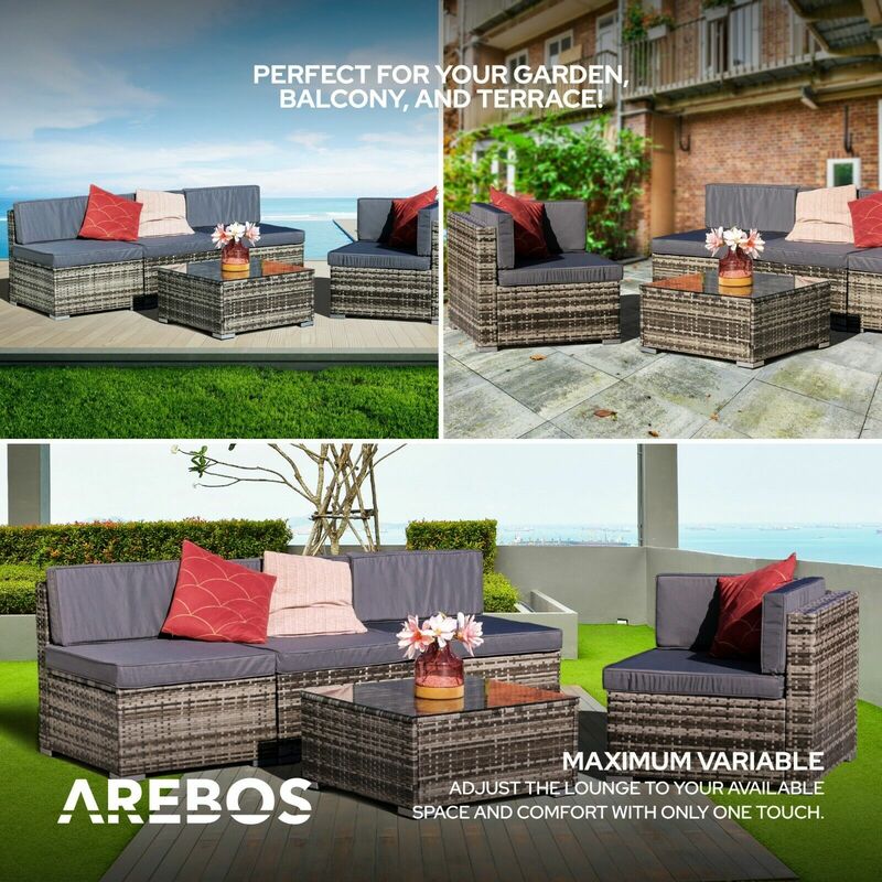 Arebos AREBOS Polyrattan Mobili da giardino Set per esterni Set di mobili per patio 