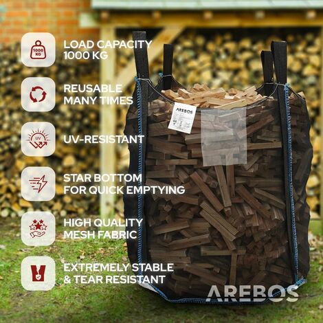 Borsa Portalegna In Feltro, Extra Large, Pieghevole, Con Manici In Legno, Per Camino E Interni