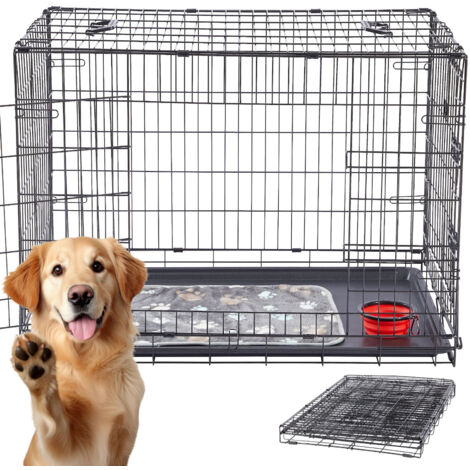 AREBOS Gabbia per cani M Cassa per cani Box per il trasporto di cani (1/5)