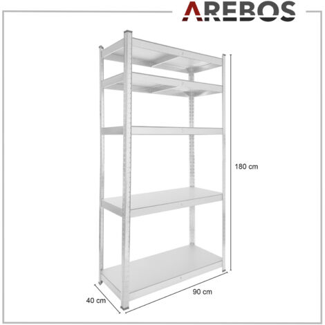 2x AREBOS Scaffali Per Carico Pesante Scaffalature Officina Scaffalature Cantina