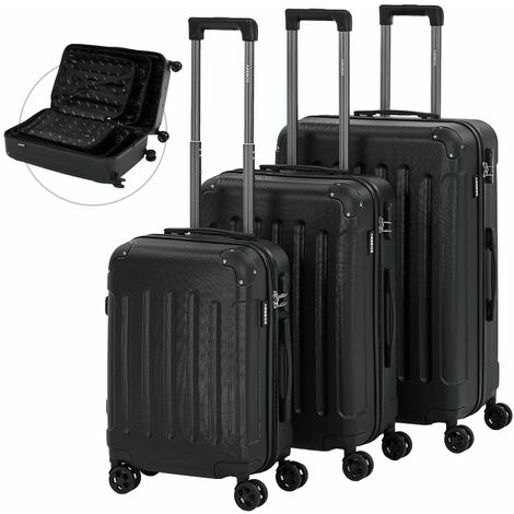Set 4 Valigie Rigide ABS Con Beauty Case - Trolley Leggeri, Resistanti E Con Ruote 360°, Nero - Foto 7