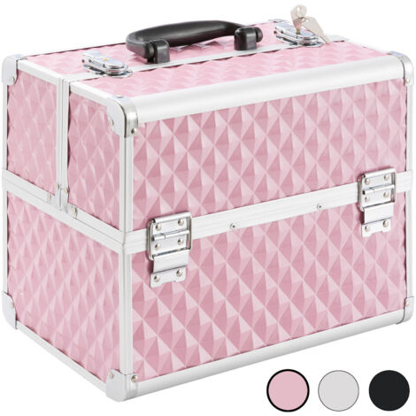 Joligrace Valigetta Trucchi Valigetta porta Trucco Valigia Trucchi Valigetta  per Unghie Valigetta per Cosmetica Organizzatore Cofanetto con Specchio  Makeup Beauty Case Viaggio Professionale (Oro)