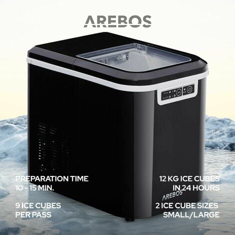 AREBOS Ice Cube Maker 2,2 L Fabbricante di Ghiaccio 12 kg in 24 h