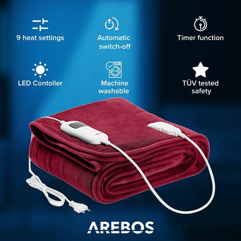 AREBOS Coperta elettrica riscaldante Coperta elettrica coccolosa